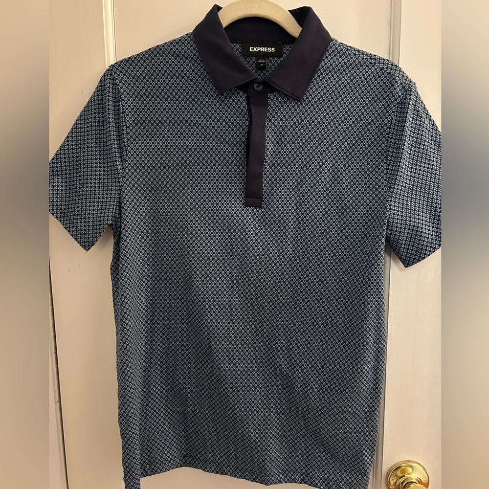Express Men Navy Blue design Polo